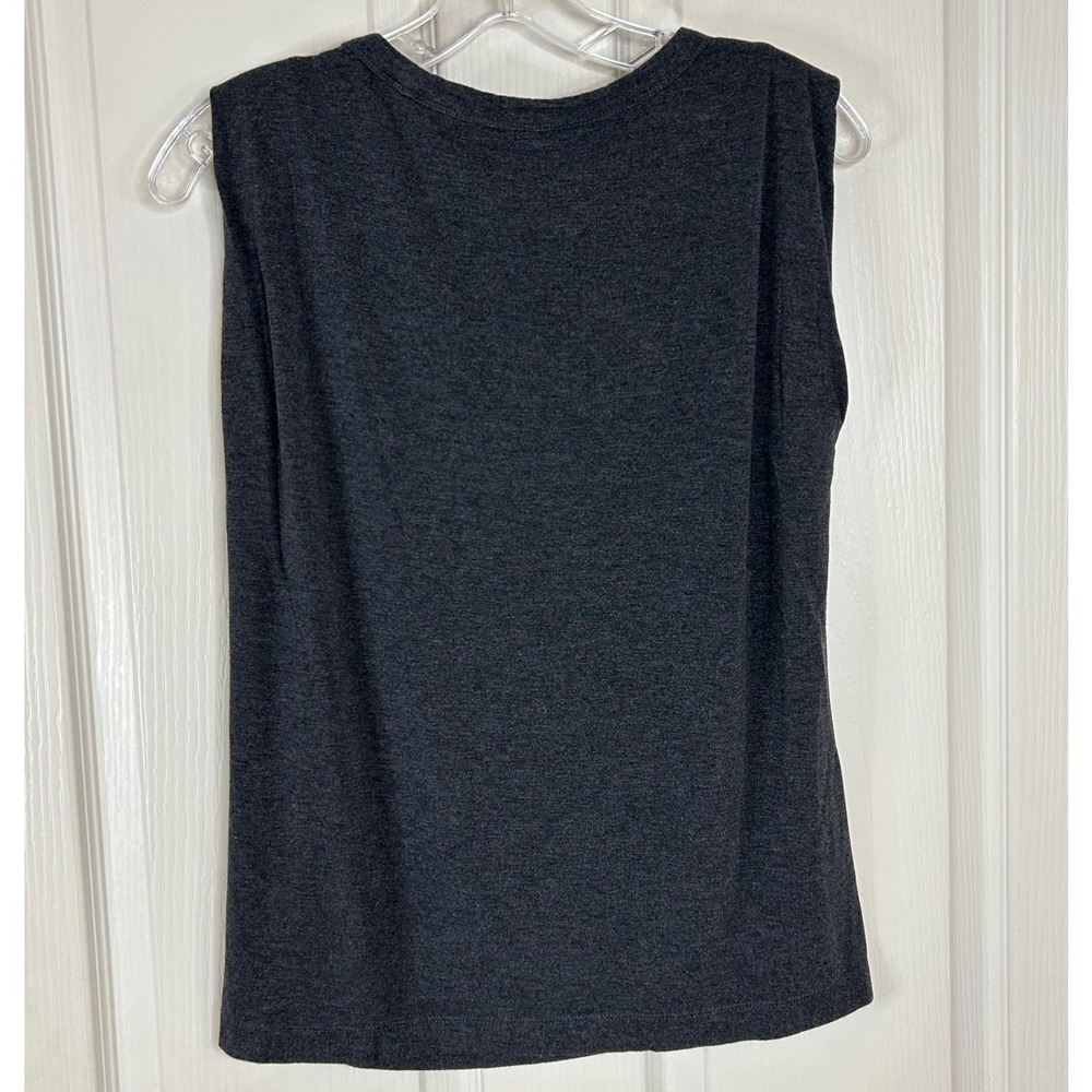 Banana Republic‎ Gray Sleeveless Tank Top XS Pleated Shoulder Casual - Picture 2 of 9